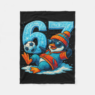 67 Pinguin Fußball Lustiges Winter Meme Geschenk Fleecedecke