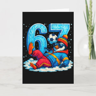 67 Pinguin Fußball Lustiges Winter Meme Geschenk _ Karte