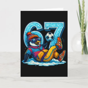67 Pinguin Fußball Lustiges Winter-Meme-Geschenk _ Karte