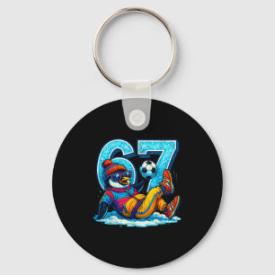 67 Pinguin Fußball Lustiges Winter Meme Geschenk Schlüsselanhänger