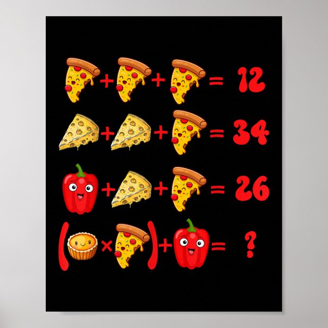 67 Pizza Meme Mathe-Logik-Rätsel Poster (Vorne)
