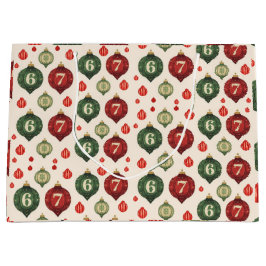 67 Retro Christmas Ornament Wrapping Paper Große Geschenktüte