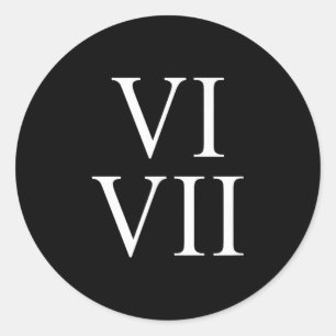 67 römische Zahlen Vi Vii Lustig Six Seven Meme Ma Runder Aufkleber