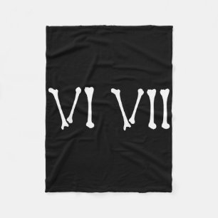 67 römische Zahlen Vi Vii Lustiges Skelett Hallowe Fleecedecke