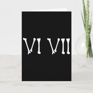 67 römische Zahlen Vi Vii Lustiges Skelett Hallowe Karte