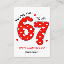 67 Roter Herz Lustiger Valentinstag Karte für die