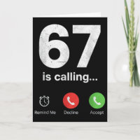 67 ruft lustigen Gen Z Slang Meme-Telefonbildschir