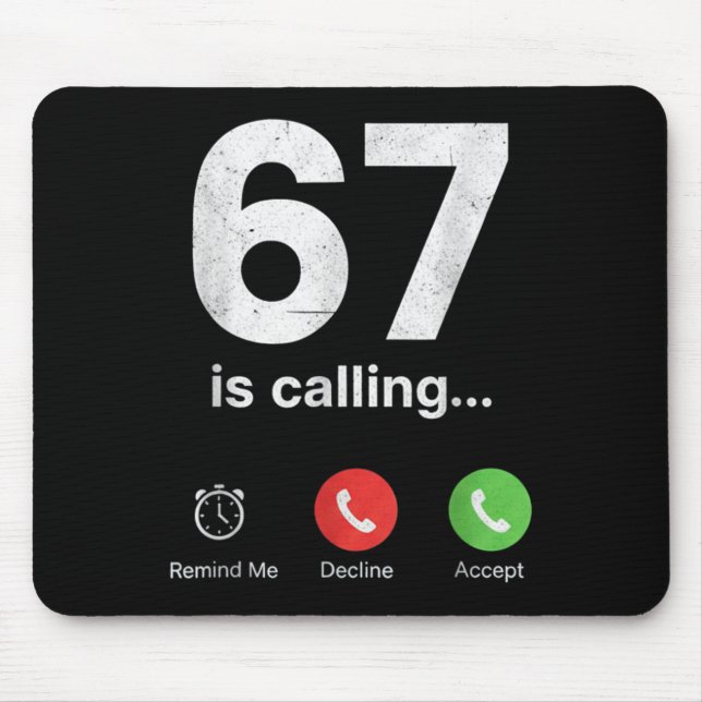 67 ruft lustigen Gen Z Slang Meme-Telefonbildschir Mousepad (Vorne)