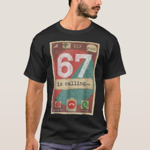 67 ruft lustigen Gen Z Slang Meme-Telefonbildschir T-Shirt