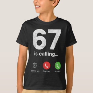 67 ruft lustigen Gen Z Slang Meme-Telefonbildschir T-Shirt