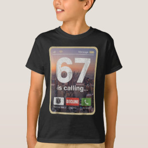 67 ruft lustigen Gen Z Slang Meme-Telefonbildschir T-Shirt