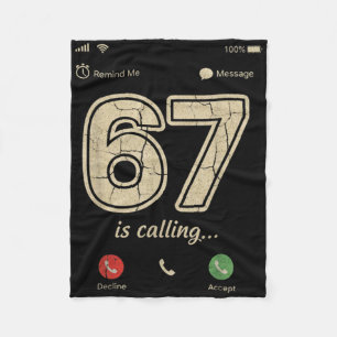 67 ruft Lustiger Gen Z Slang Meme-Telefonbildschir Fleecedecke