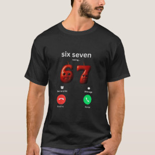 67 ruft lustiges Meme 67 alberne Ai Apple Gehirnro T-Shirt