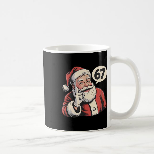 67 Santa Weihnachten Six Seven Meme  Kaffeetasse (Rechts)
