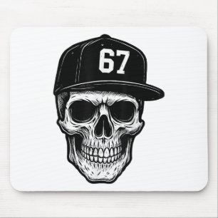 67 Schädel Halloween Brainrot Meme Six Seven Kinde Mousepad