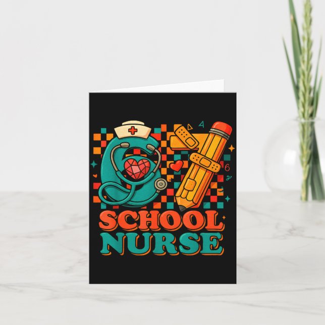 67 School Nurse Days Pencil Heart Funny Medical  Karte (Vorderseite)
