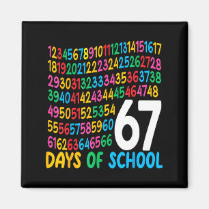 67. Schultag 67 Mathe Zahlen Lehrer Kinder 67 Magnet