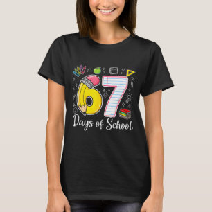 67. Schultag 67 Sechs Sieben Mathelehrer Kinder T-Shirt