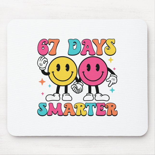 67. Schultag 67 Tage schlauer Lehrer Schüler Mousepad (Vorne)