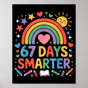 67. Schultag Meme 67 Tage schlauer Regenbogen Ki Poster