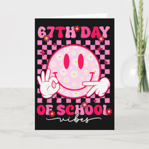 67. Schultag Vibes 67 Meme Cute Smile Gesicht T Karte