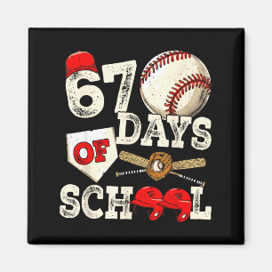 67 Schultage 67. Tag Lustiges Baseball-Meme Männer Magnet