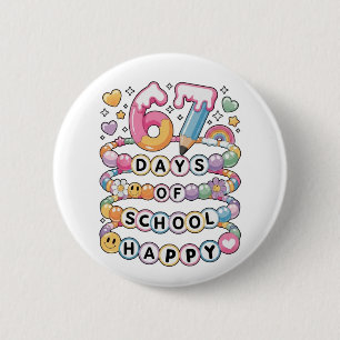 67 Schultage Bunter Klassenraum Lehrer Button