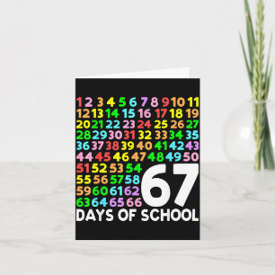67 Schultage Lehrer Kinder Junge 67 Mathe Zahlen Karte