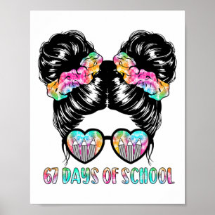 67 Schultage Unordentliche Frisur Mädchen Kinder 6 Poster