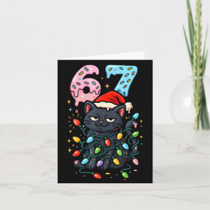 67 Schwarze Katze Weihnachten Eiscreme-Tropf Santa Karte