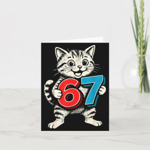 67 Sechs Sieben 6 7 Katze Lustig Karte