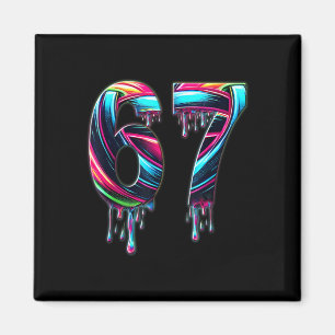 67 Sechs Sieben 6 7 Meme Design Lustig 6 7  Magnet