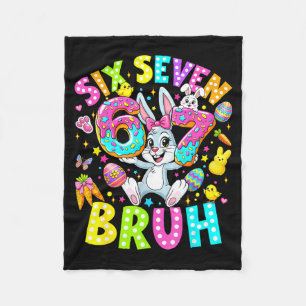 67 sechs sieben bruh Meme süßer Hase Kaninchen Ost Fleecedecke