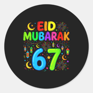 67 sechs sieben frohes eid mubarak kinder eid al runder aufkleber