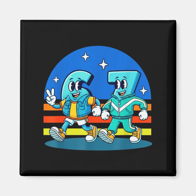 67 Sechs Sieben Lustiges Meme Lustiges Design Kind Magnet (Vorne)