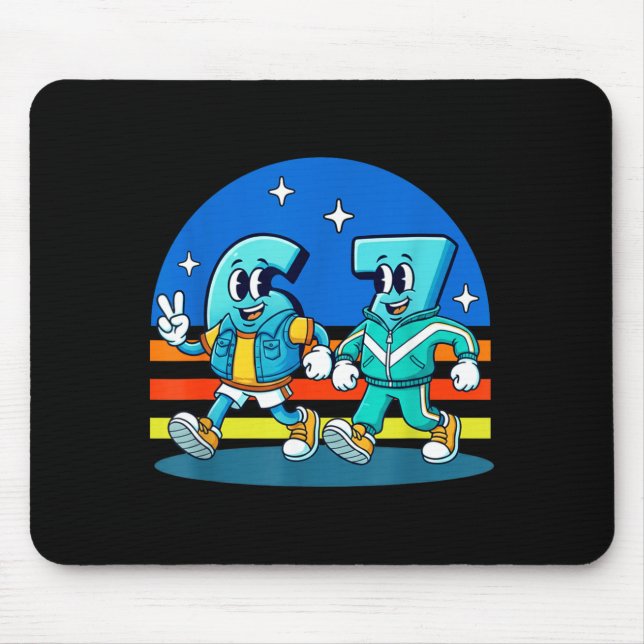 67 Sechs Sieben Lustiges Meme Lustiges Design Kind Mousepad (Vorne)