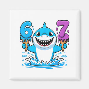 67 Shark Six Seven Eis Drip Lustig Gen Alpha  Magnet
