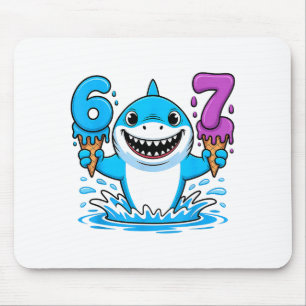 67 Shark Six Seven Eis Drip Lustig Gen Alpha Mousepad