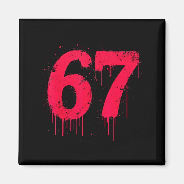 67 Shirt, 67 Meme Six Seven Men Teen Kids Funny  Magnet (Vorne)