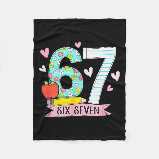 67 Shirt For Teachers 67 Meme Women Teacher Six Se Fleecedecke (Vorderseite)