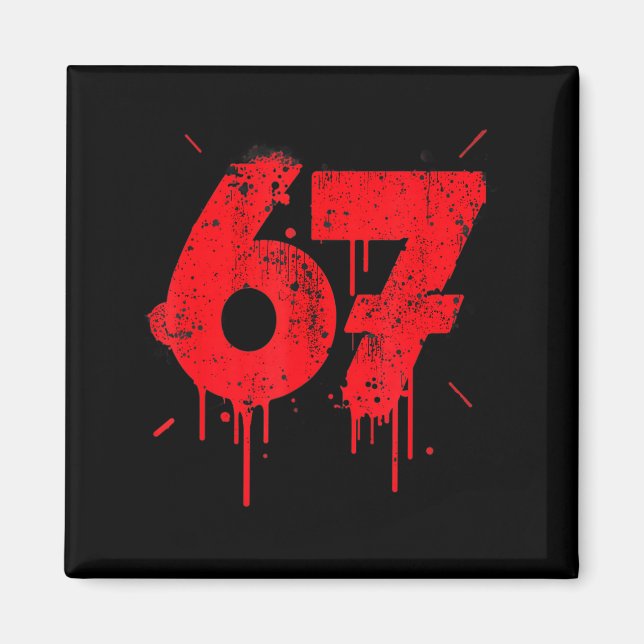 67 Shirt, Funny Shirts 67 Meme Six Seven Men Teen  Magnet (Vorne)