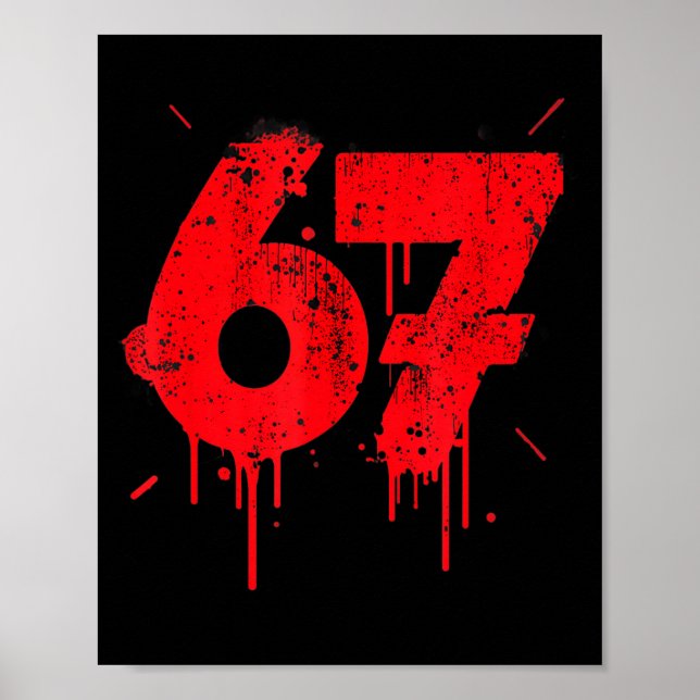 67 Shirt, Funny Shirts 67 Meme Six Seven Men Teen  Poster (Vorne)