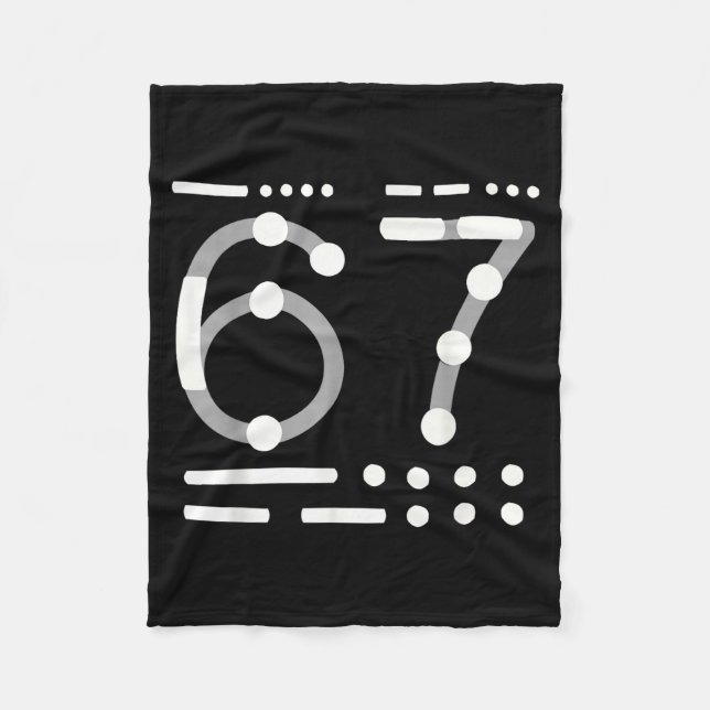 67 Shirt, Morse Code 67 Kid Meme Six Seven Graphic Fleecedecke (Vorderseite)