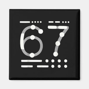 67-Shirt, Morse-Code 67-Kind-Meme Six Seven Grafik Magnet