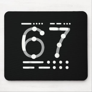 67-Shirt, Morse-Code 67-Kind-Meme Six Seven Grafik Mousepad