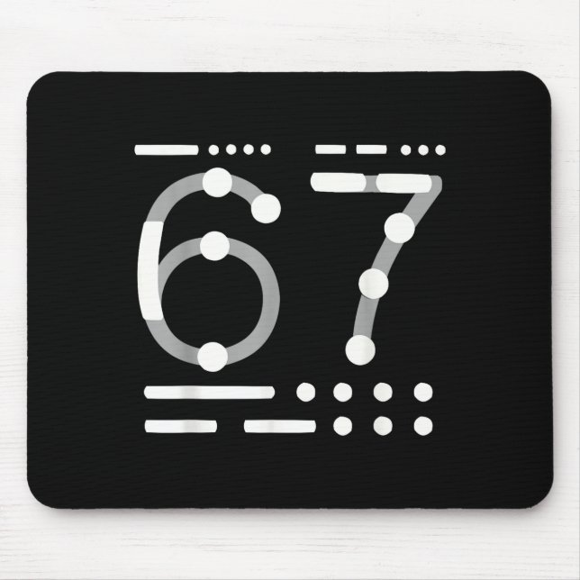 67-Shirt, Morse-Code 67-Kind-Meme Six Seven Grafik Mousepad (Vorne)
