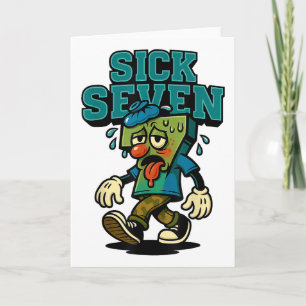 67 Sick Seven Halloween-Kostüm Lustiger Wortwitz M Karte