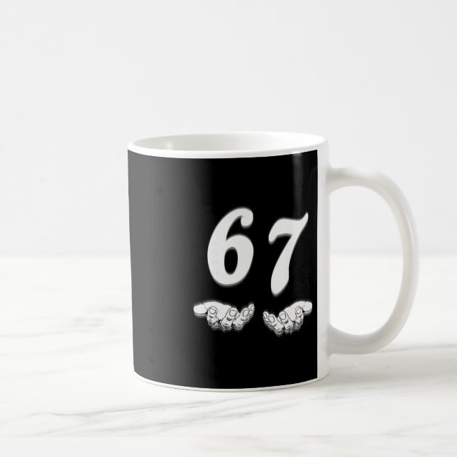67 Sieben mit Handgriffen Schwarz-Weiß-Kunst Kaffeetasse (Rechts)