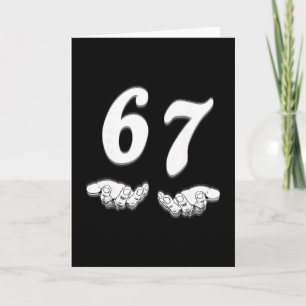 67 Sieben mit Handgriffen Schwarz-Weiß-Kunst Karte