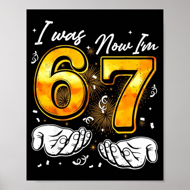 67 Silvester-Party-Pyjama-Hemd 6 7 Meme 67 20 Poster (Vorne)